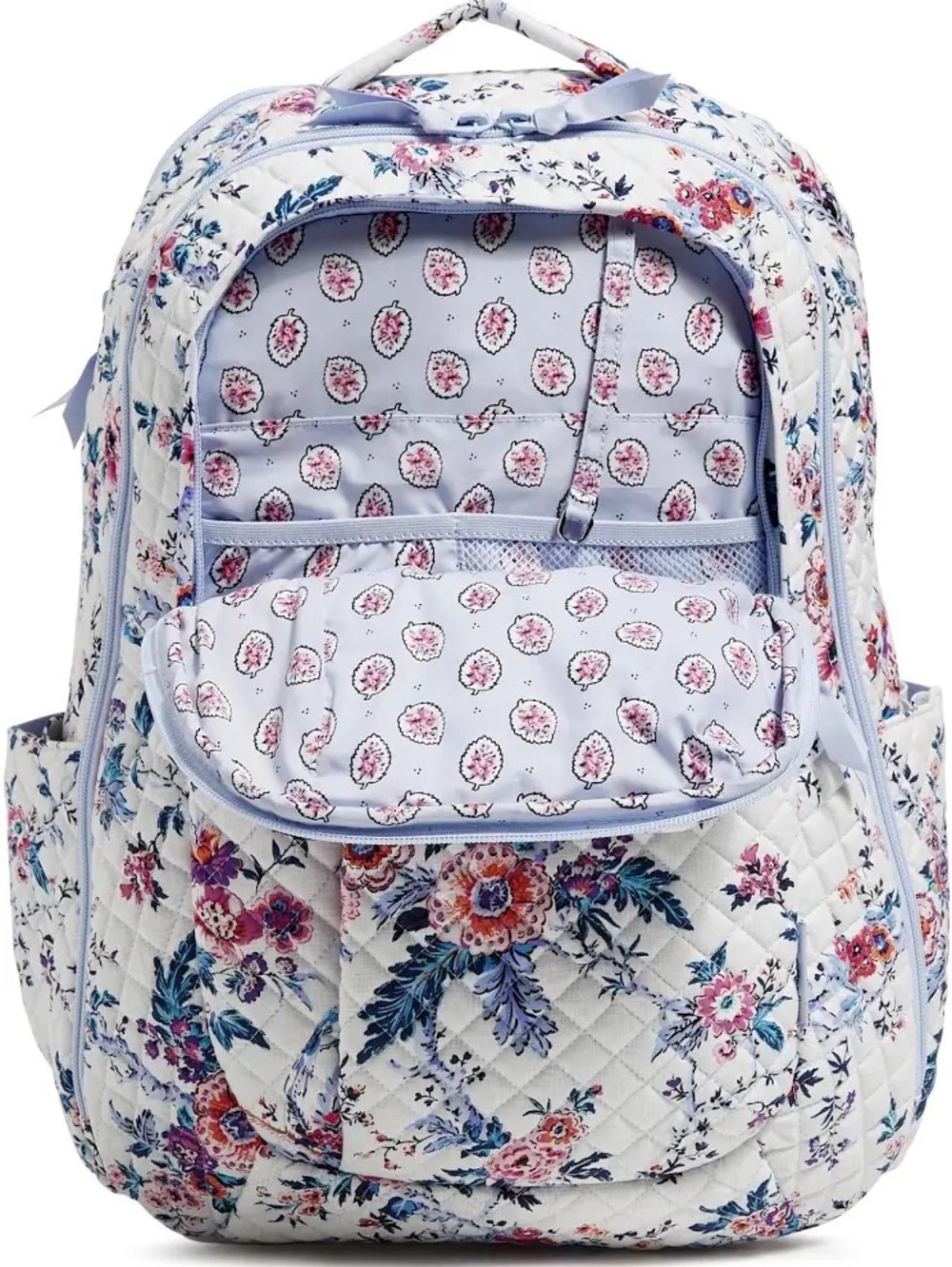 VERA BRADLEY -Cotton Large Travel Backpack Travel Bag, Magnifique Floral- NWT - Picture 6 of 16